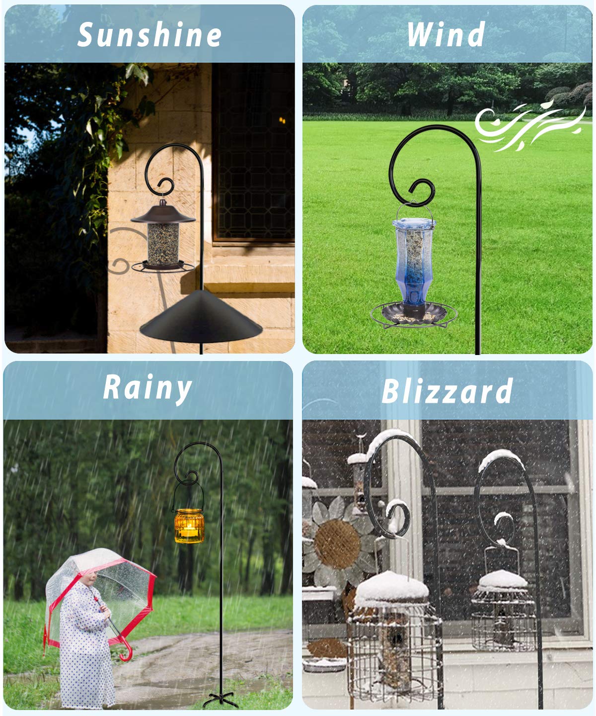 Artigarden two-pack tall hooks for patios or gardens.