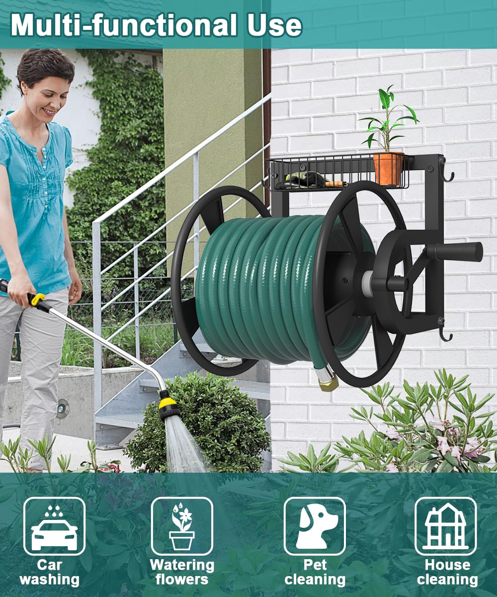 Artigarden heavy-duty steel reel with powder coating for outdoor durability.