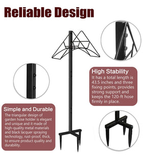 Artigarden water hose stand with stable base prevents tipping in windy weather