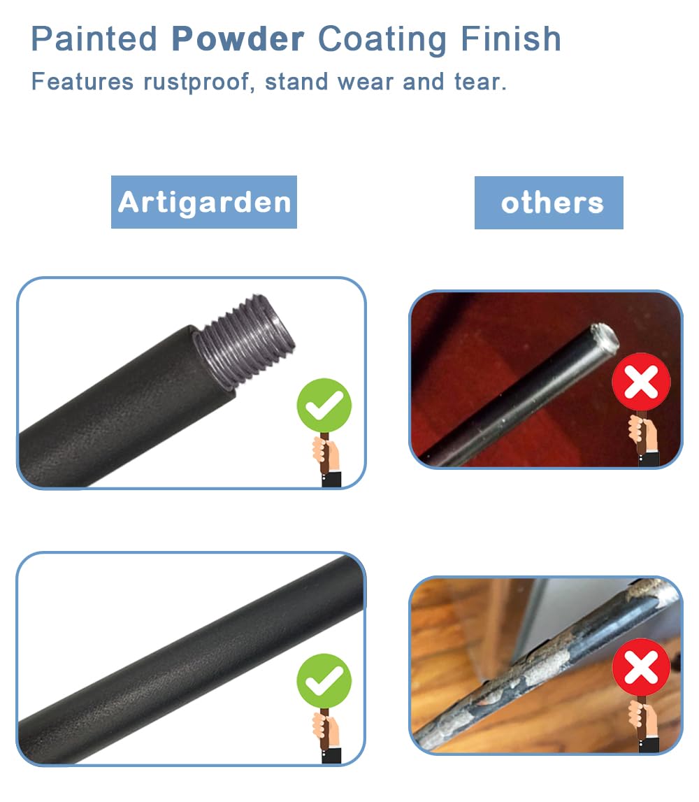 Artigarden rust-resistant steel for long-lasting garden hanging.