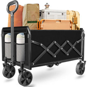ARTIST'S DREAM foldable wagon folded for compact storage in the car trunk