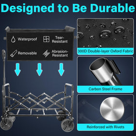 ARTIST'S DREAM portable wagon folds compactly for travel and storage