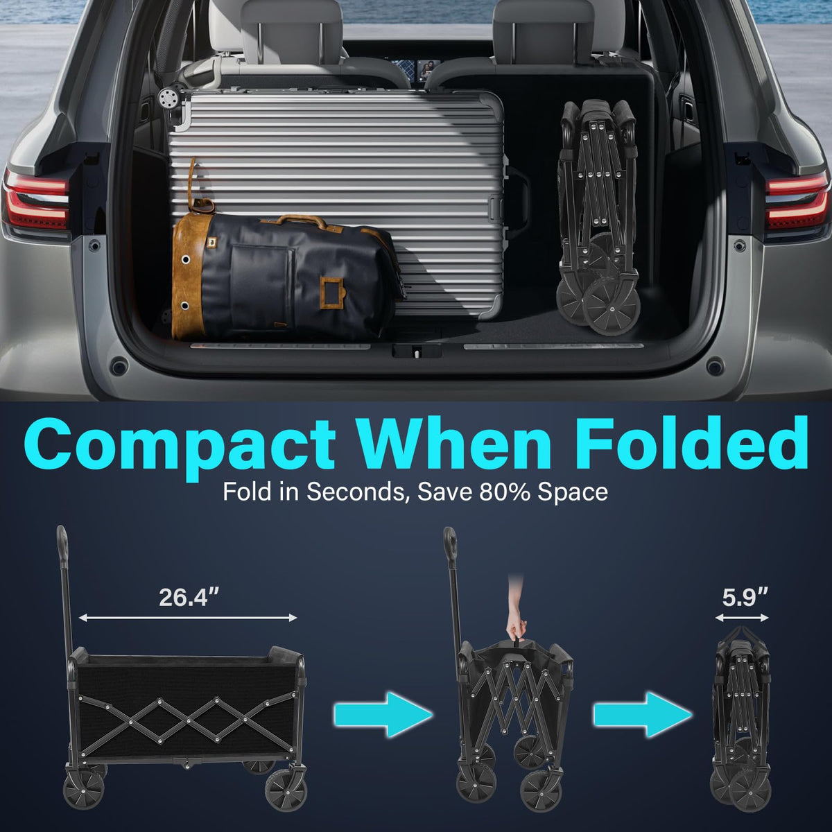 ARTIST'S DREAM wagon for easy cleaning after outdoor use
