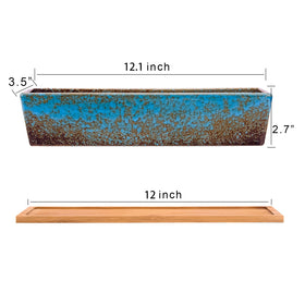 ARTKETTY ceramic succulent planter blue—elevates shelves with modern design