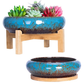 ARTKETTY succulent pots in 7.3 inch diameter glazed ceramic for stylish indoor displays