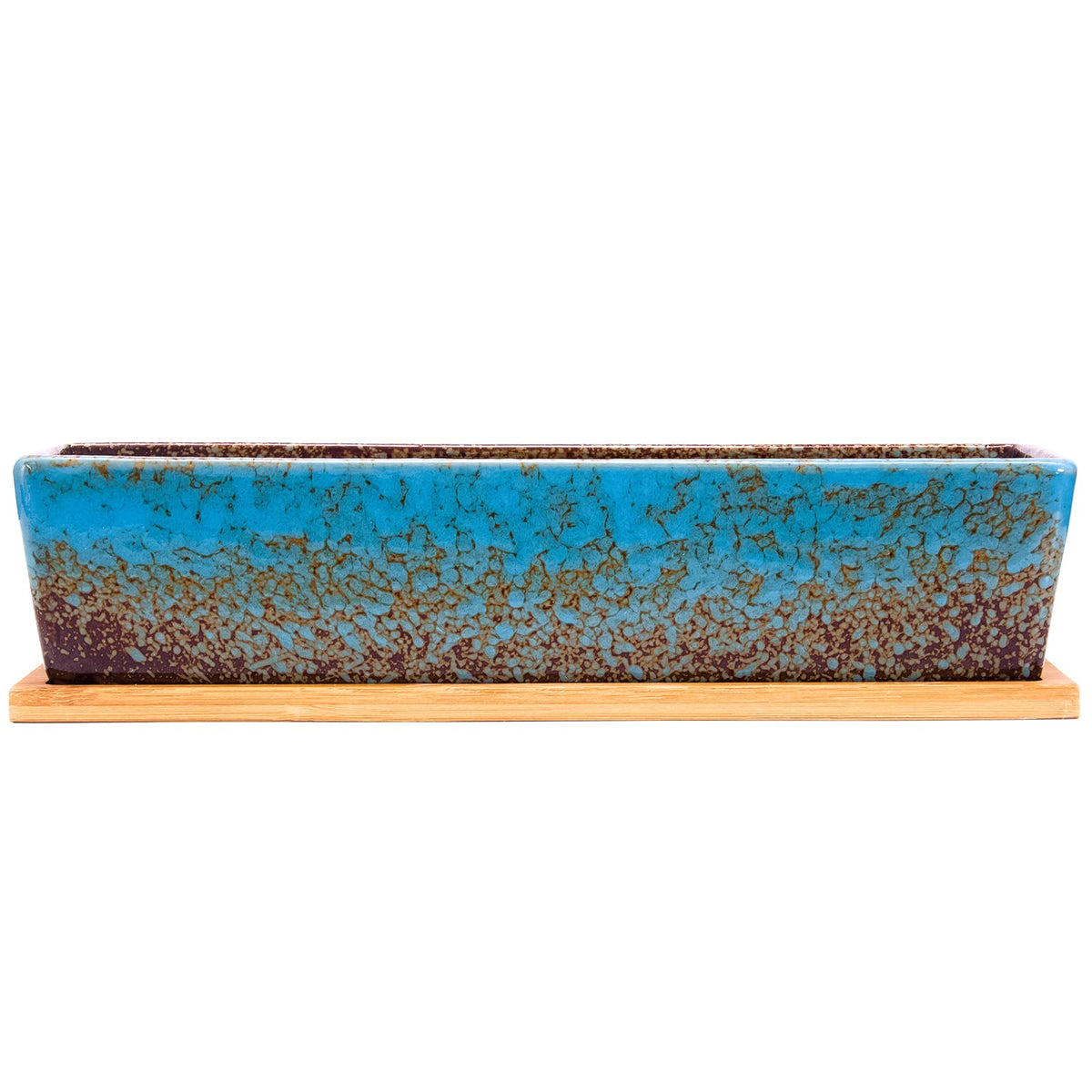 ARTKETTY succulent pots with drainage tray blue—keeps desks clean