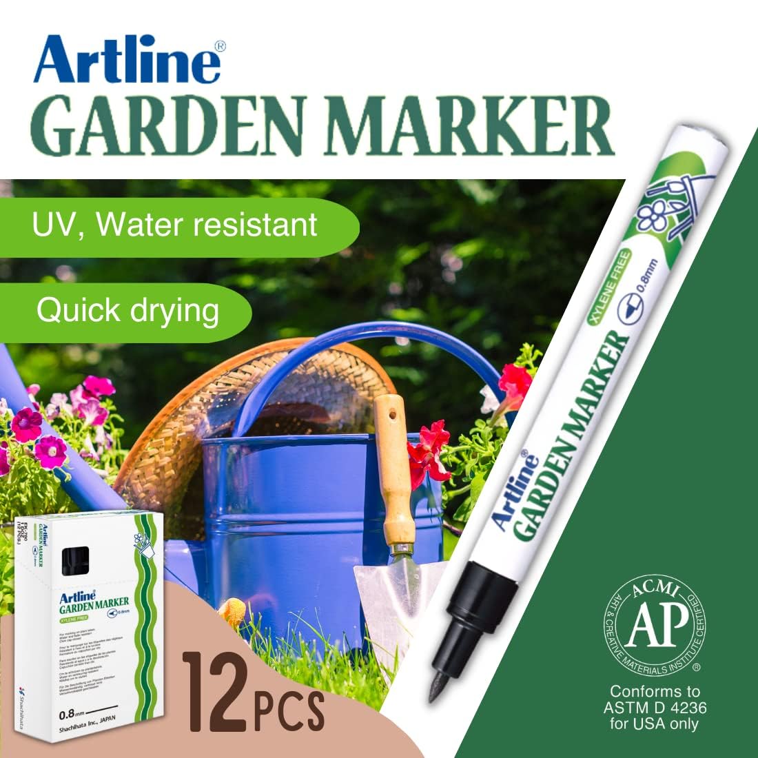 Artline Garden Markers feature quick-dry, fade and UV resistant ink.
