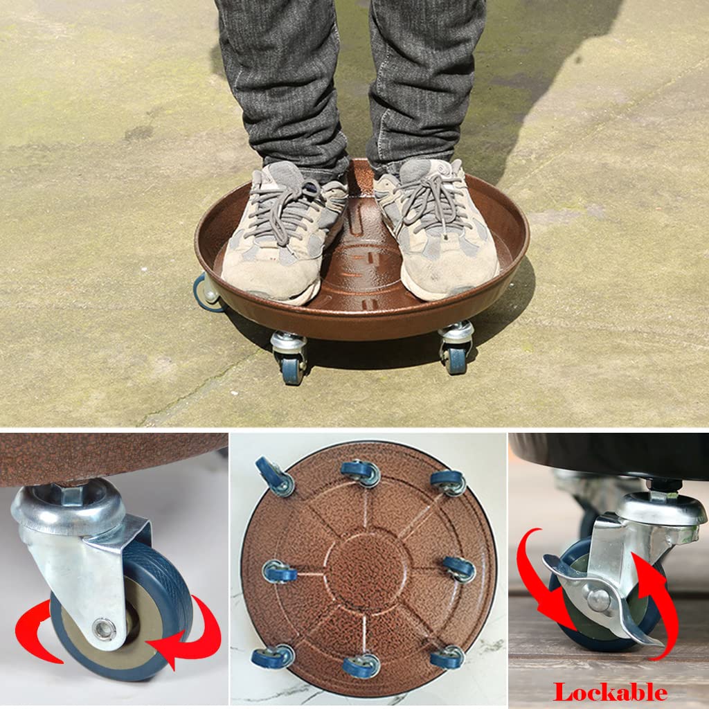 ARTLINE copper round plant tray on robust legs ideal for large pots.