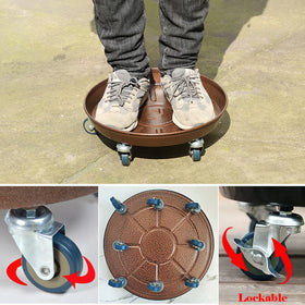 ARTLINE copper round plant tray on robust legs ideal for large pots.