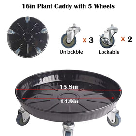 ARTLINE Round Plant Stand with lockable wheels ready for safe pot movement