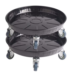 ARTLINE Round Plant Stand top view shows sturdy steel tray for secure pot transport
