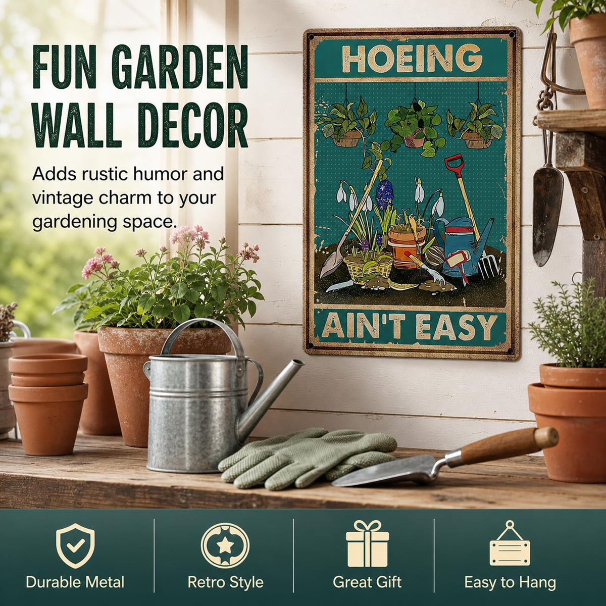 Artlunar garden gift sign for women gardeners who love humor