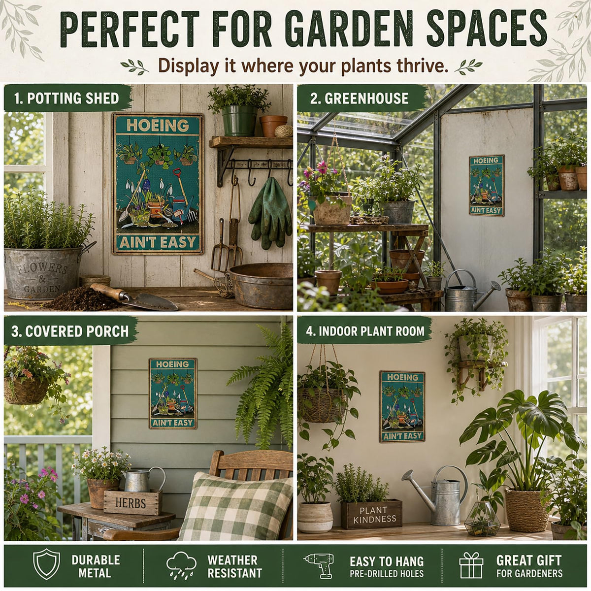 Artlunar durable metal sign withstands seasons in outdoor spaces