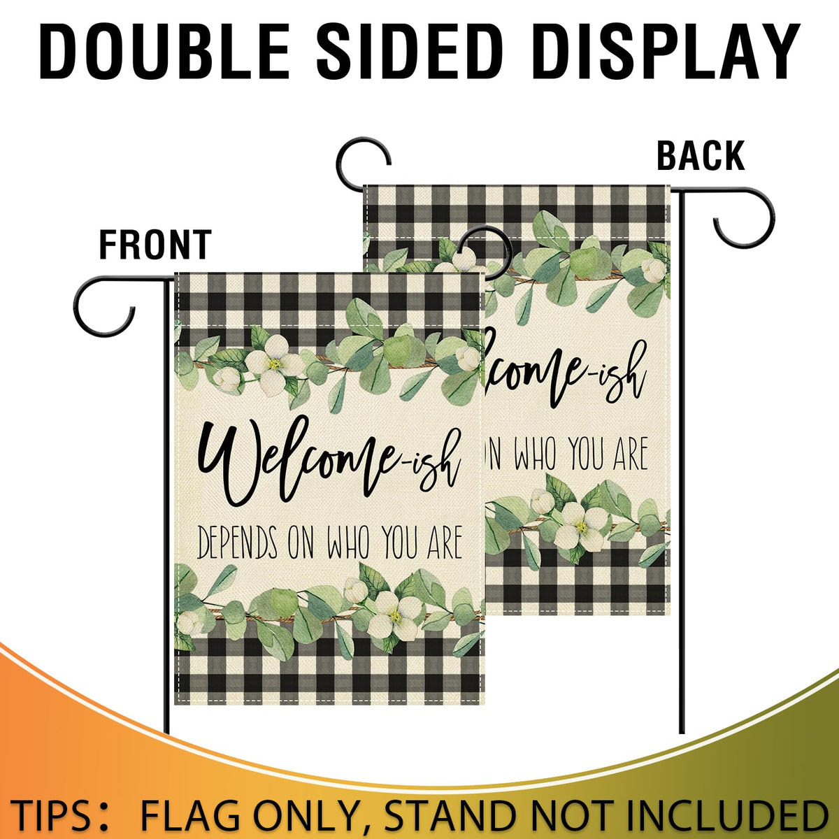 Artofy 12x18 garden flag fits small yards and porches.