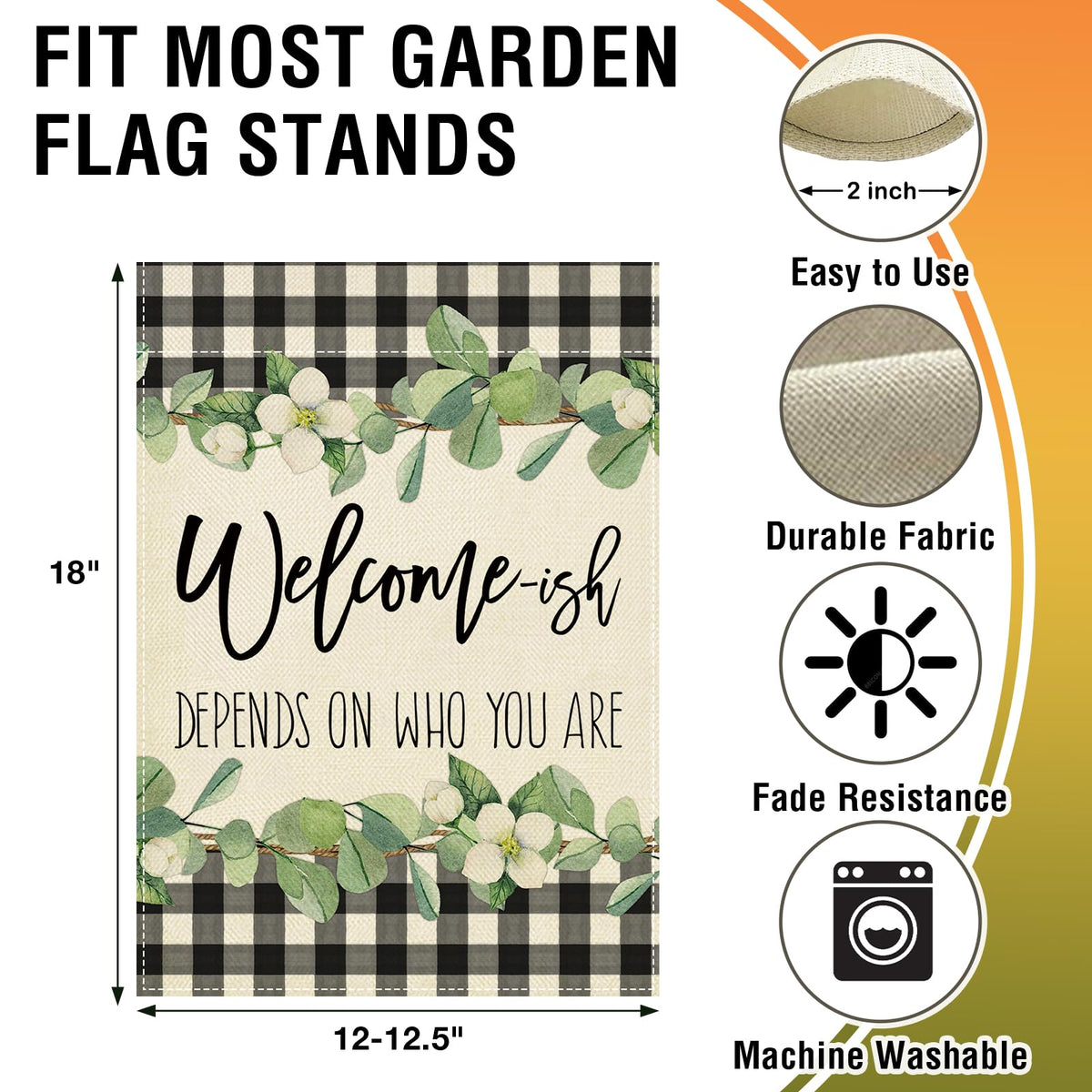 Artofy double-sided welcome flag displays readable design from both sides.