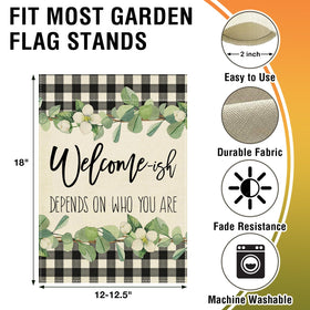 Artofy double-sided welcome flag displays readable design from both sides.