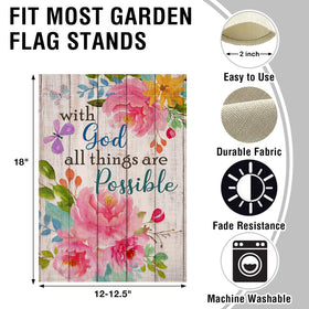 Artofy peony-flower-design-flag with double-sided print for porch or yard.