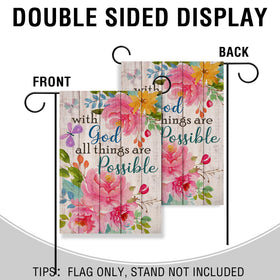 Artofy rustic-floral-sunset-flag brightens lawn with colorfast dye.