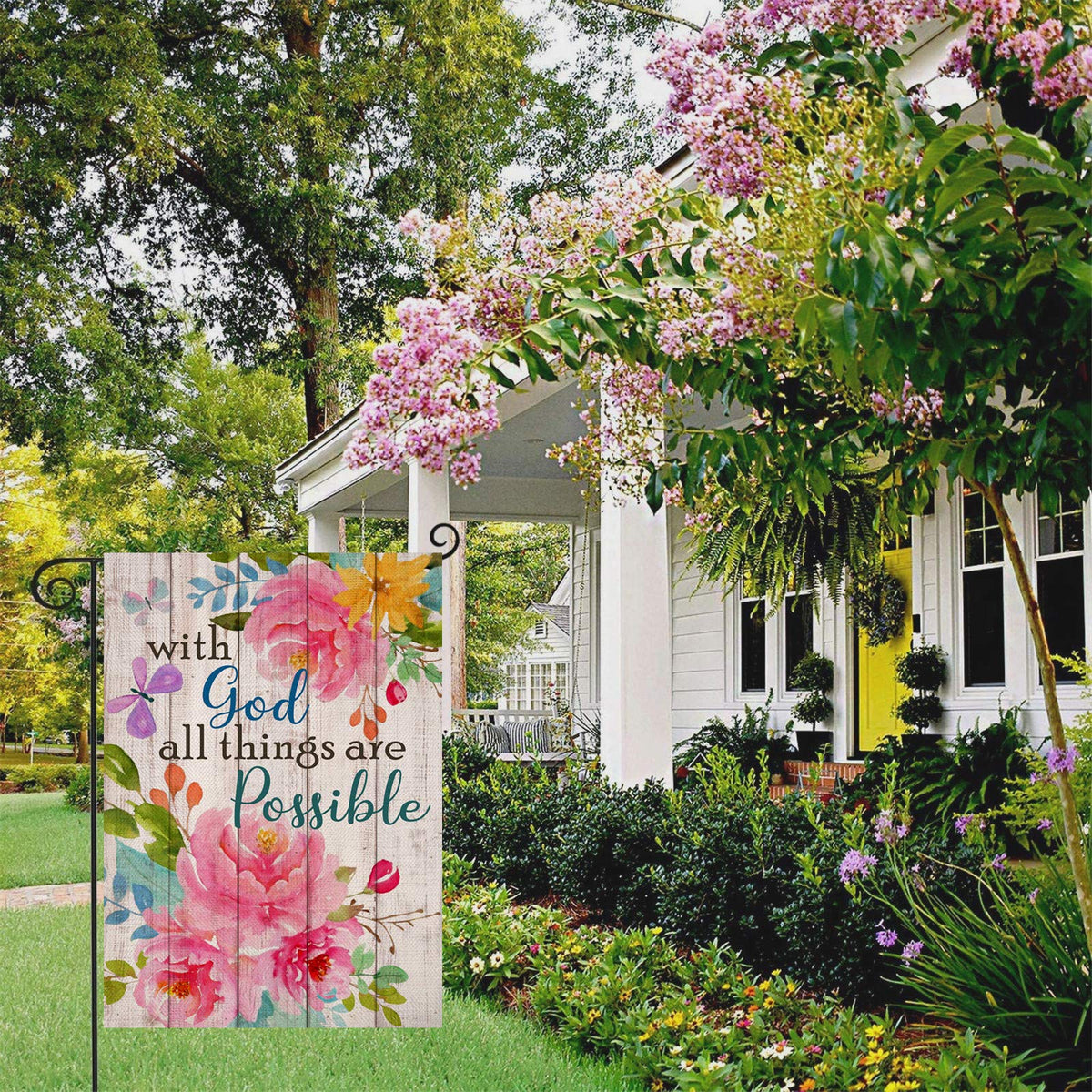 Artofy small garden flag ideal for deck, porch, or veranda.
