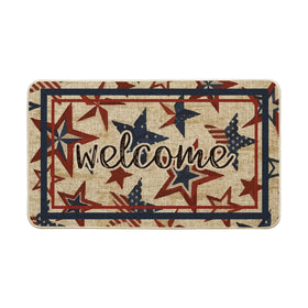 Artoid Mode America Stars welcome doormat with Memorial Day design for indoor or outdoor use