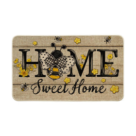 Artoid Mode Bee Daisy doormat on front porch pattern, welcoming guests outdoors