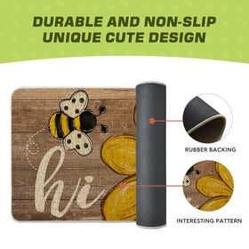 Artoid Mode Bee Daisy Hi Spring Doormat displaying stain-resistant surface