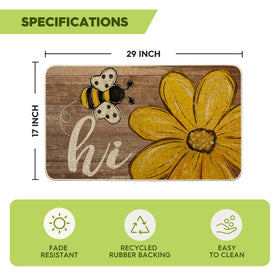 Artoid Mode Bee Daisy Hi Spring Doormat easy-clean surface after dirt