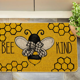 Unique bee-themed pattern enhances entryways and craft spaces with charm.