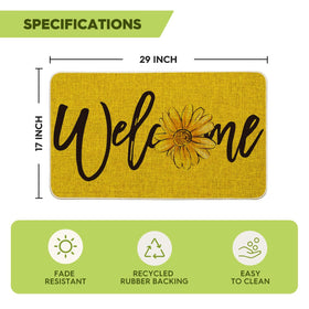 Artoid Mode durable rubber polyester door mat sunflower
