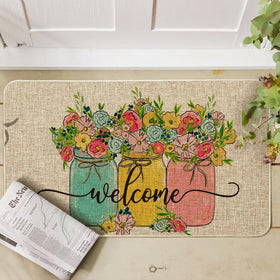 Artoid Mode Hello Spring doormat at the entrance showing seasonal charm and easy cleaning