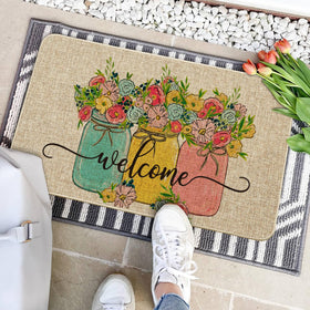 Artoid Mode Hello Spring doormat pattern enhances porch decor for entryways