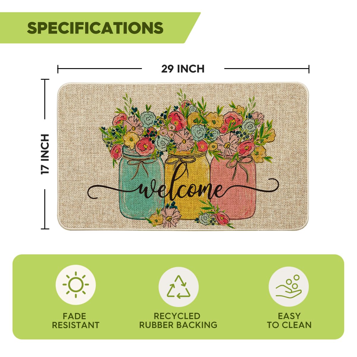 Artoid Mode Hello Spring low-profile yard mat suitable for indoor or outdoor use