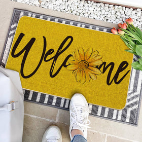 Artoid Mode indoor-outdoor door mat with sunflower pattern
