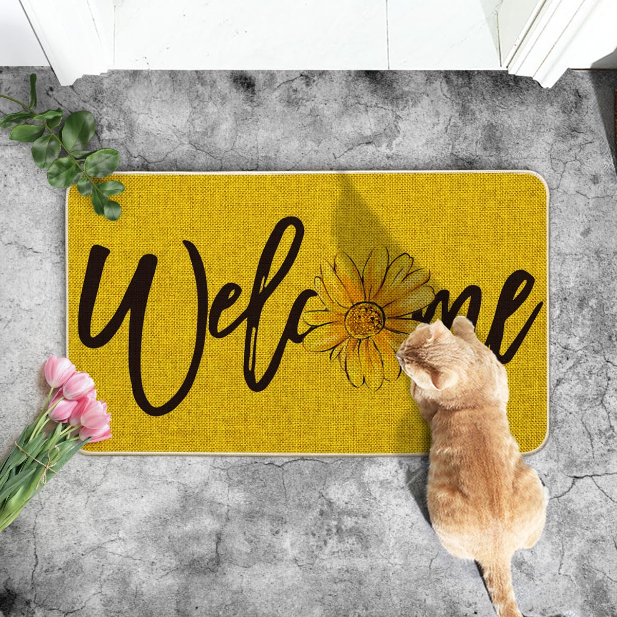 Artoid Mode low-profile 17x29 door mat sunflower