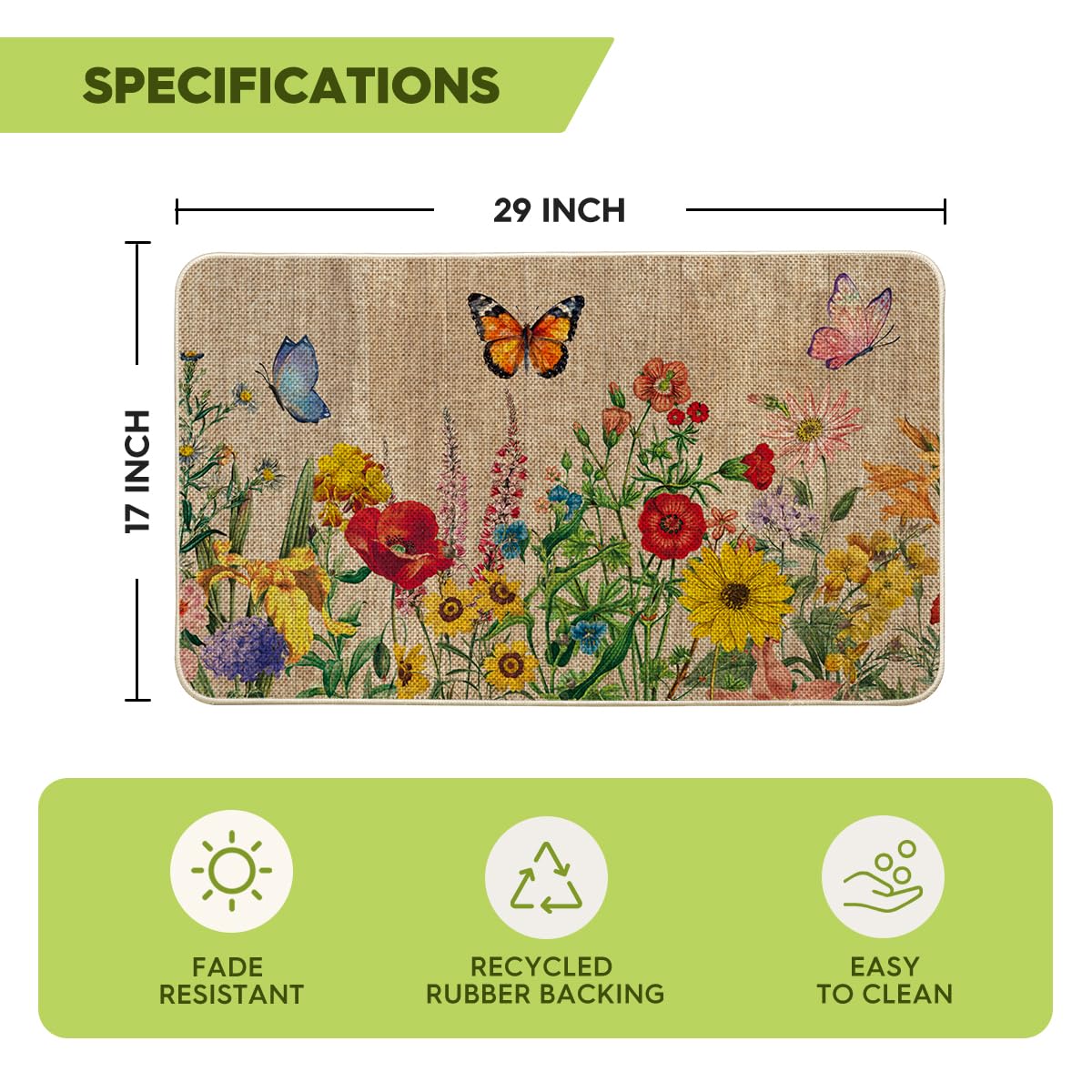 Artoid Mode 17x29 inch doormat fits narrow entryways beautifully