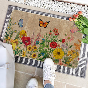 Artoid Mode non-slip rubber backed doormat stays put on entryways