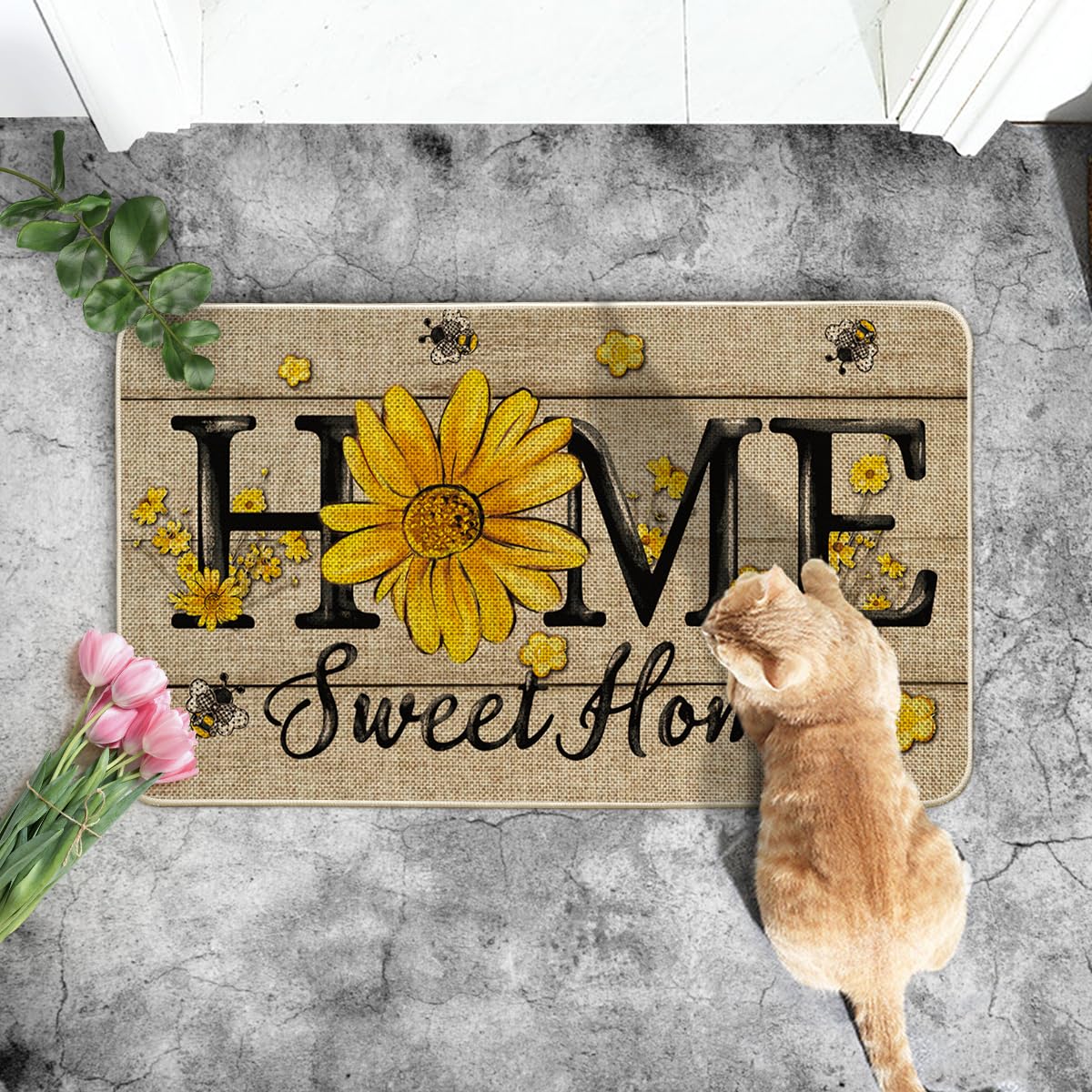 Artoid Mode spring decor doormat enhances porch or patio appeal.