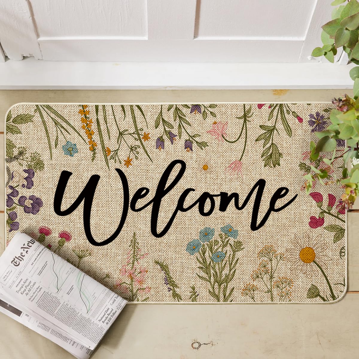 Artoid Mode spring decor doormat adds seasonal charm at entryways and patios.