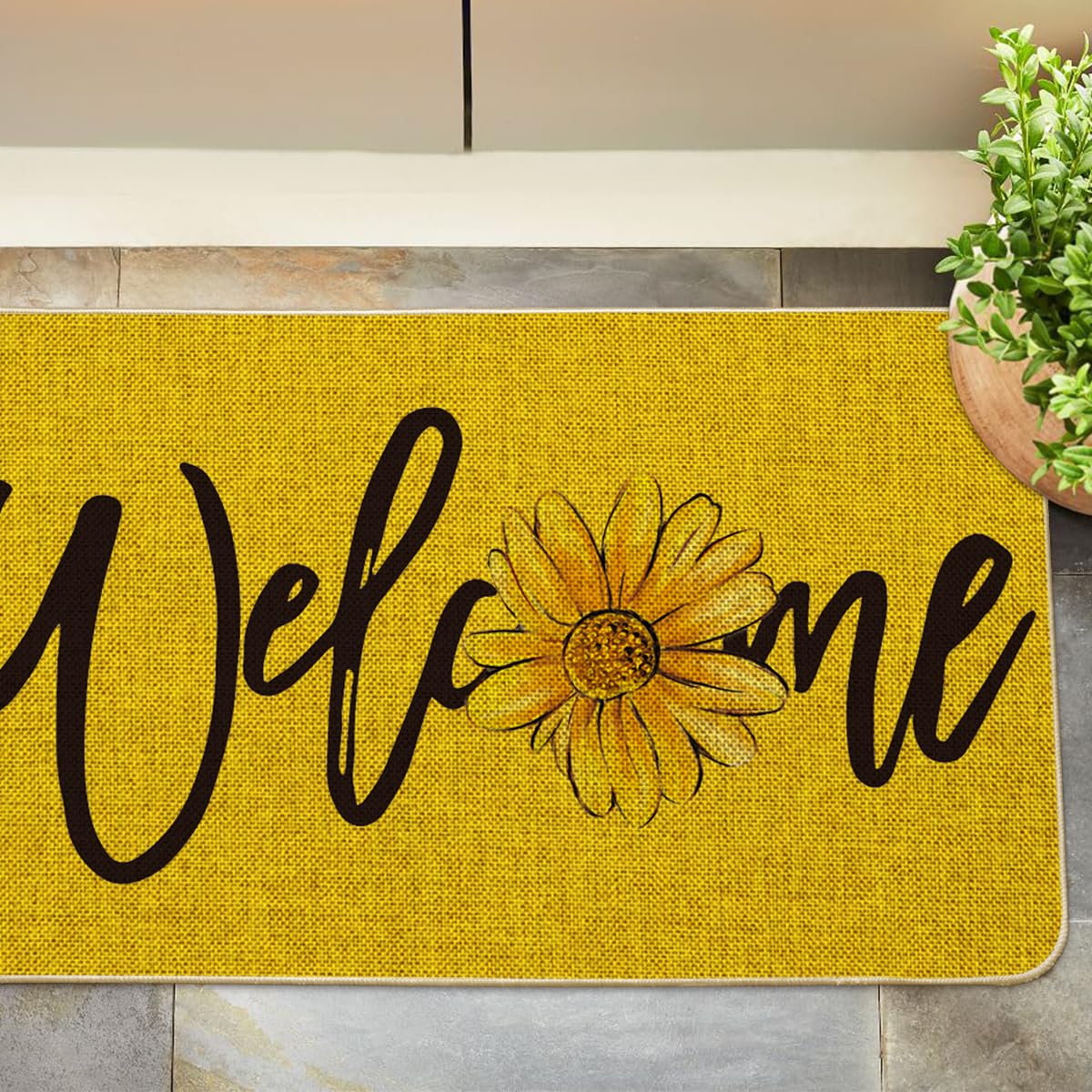 Artoid Mode sunflower entrance mat stain-resistant for high-traffic areas