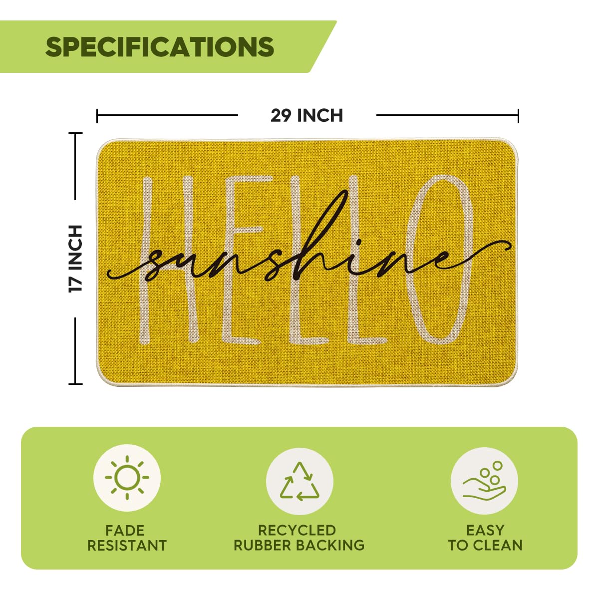 Artoid Mode Yellow Hello Sunshine doormat welcome design greets guests with sunny mood.