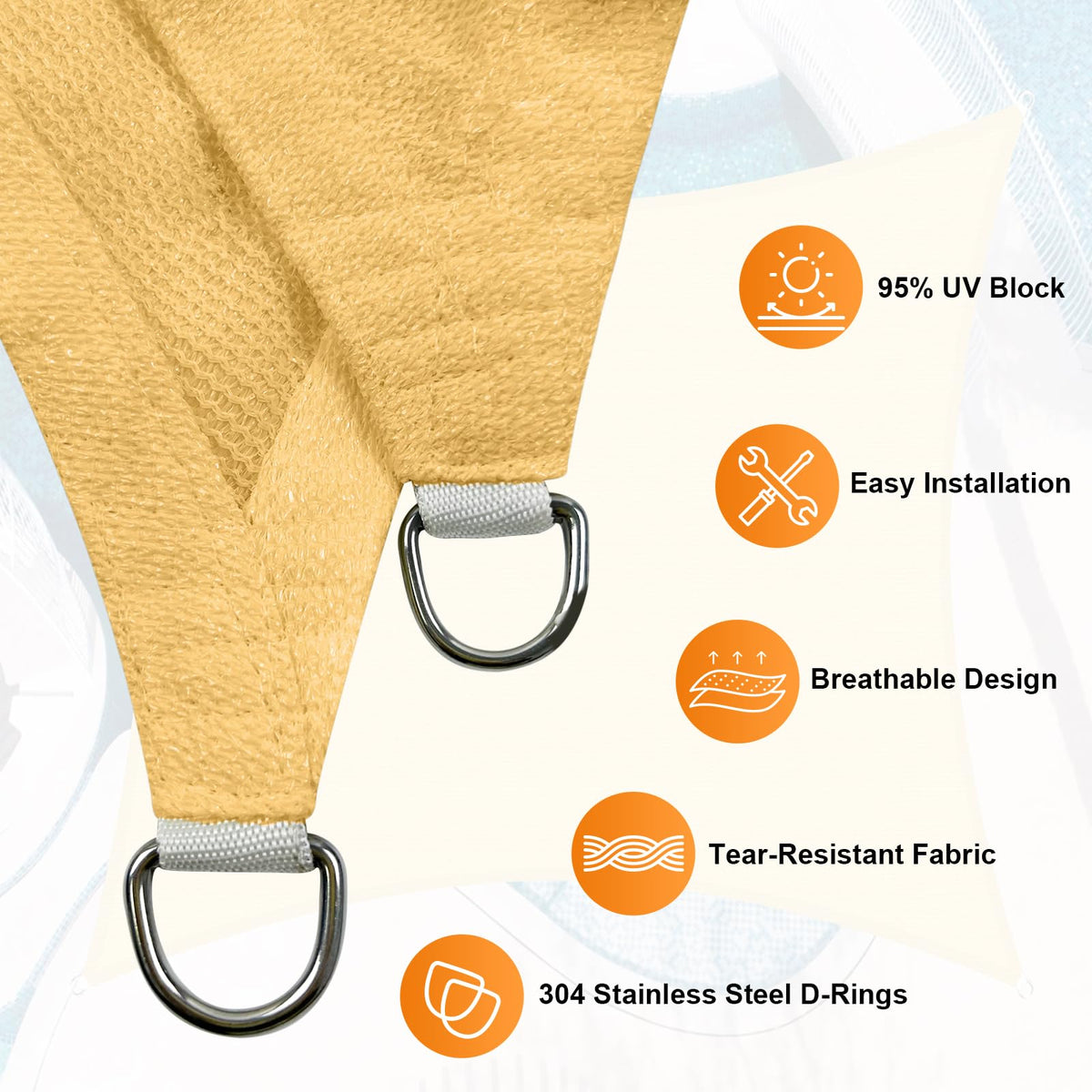 Artpuch stainless steel D-rings close-up for secure mounting