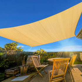 Artpuch sun shade sail 10x13 sand on patio for cooling shade