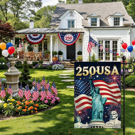 Artscope double-sided patriotic garden flag for versatile yard viewing.