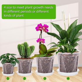 Artuxer 7-inch clear pot with saucer for larger plants and efficient drainage.