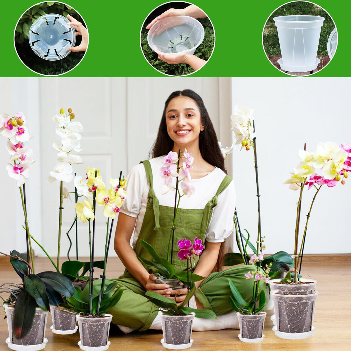 Artuxer drip tray for clear nursery pots ensures stable indoor display.
