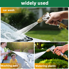ARXIVE garden hose nozzle with heavy-duty metal construction, universal 3/4-inch fit.