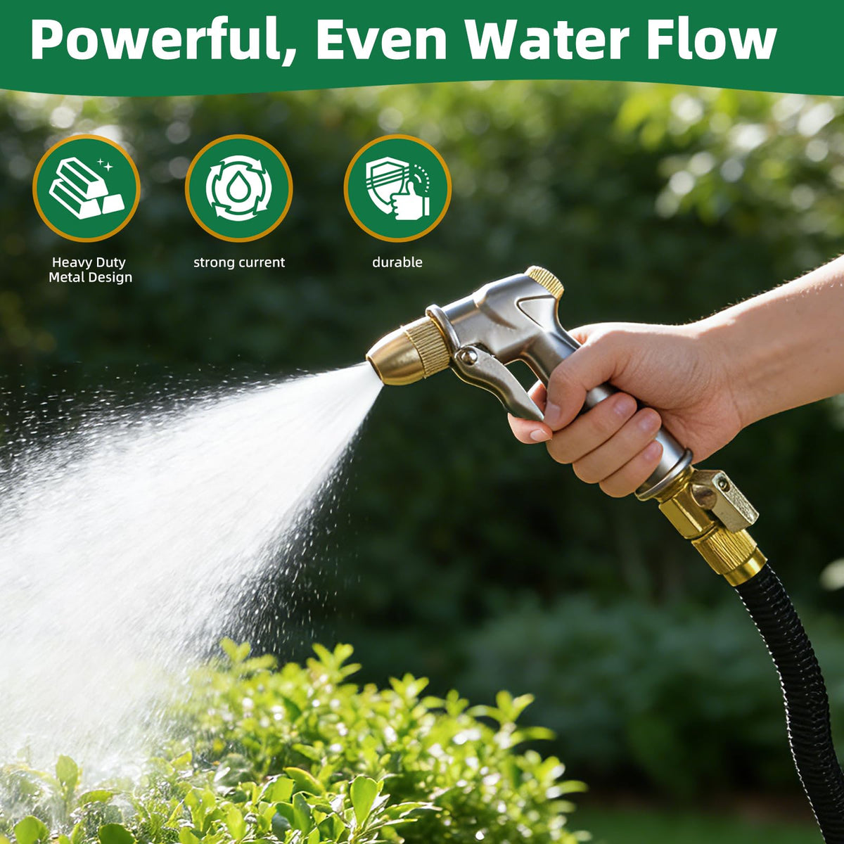 ARXIVE garden hose nozzle with mist spray for delicate watering.