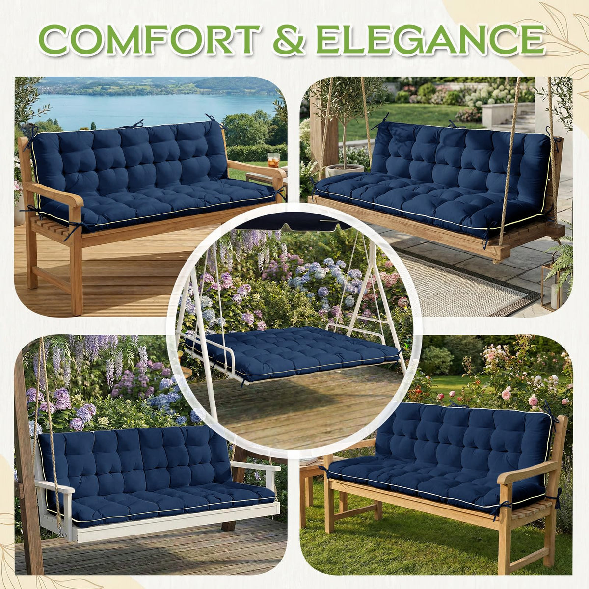 AS AWESLING blue cushion interior shredded memory foam for comfort