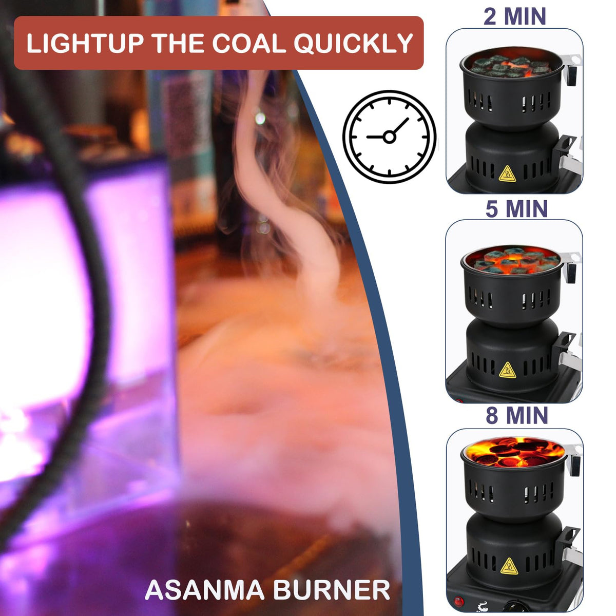 ASANMA charcoal starter with detachable handle for easy transport