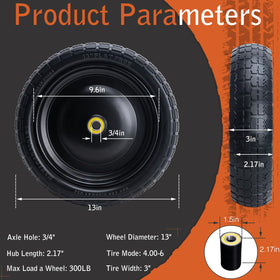 ASDFGHT 2-pack Gorilla Cart replacement tires for easy swaps.